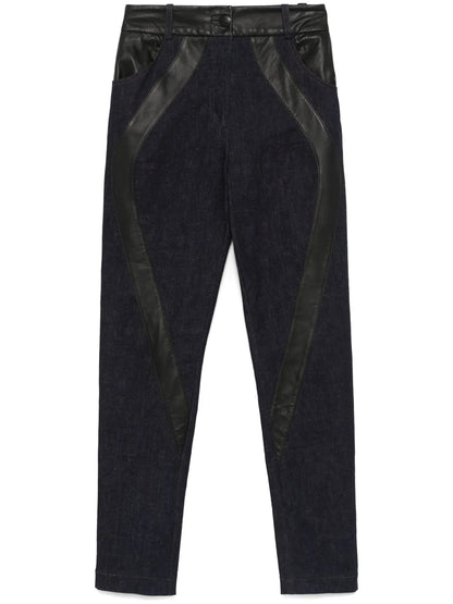 Leather-Inserts Jeans