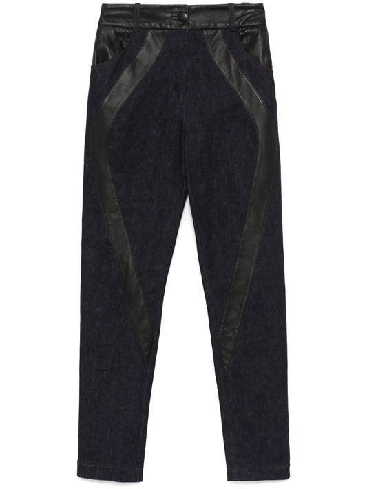 Leather-Inserts Jeans