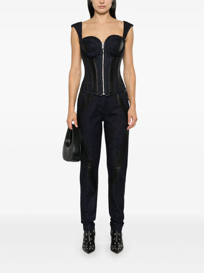 Leather-Inserts Jeans