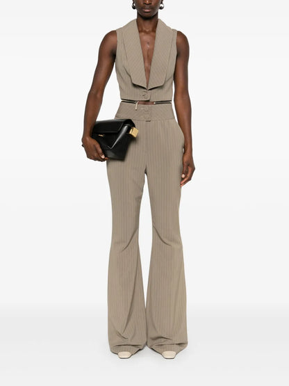 Striped Zipped Jumpsuit