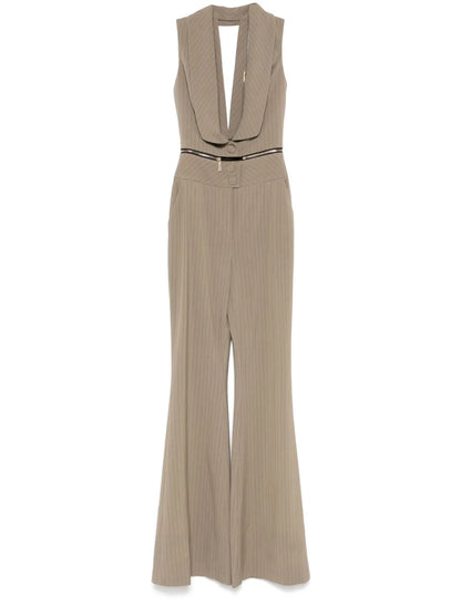 Striped Zipped Jumpsuit