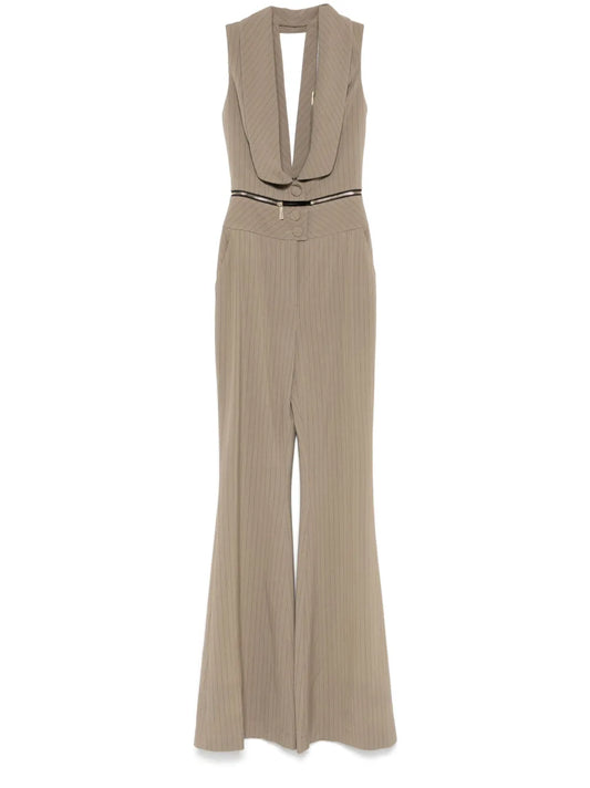 Striped Zipped Jumpsuit
