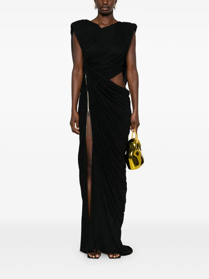 Draped-Detail Gown