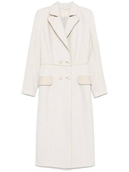 Pinstriped Trench Coat