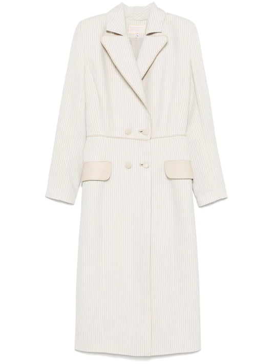 Pinstriped Trench Coat