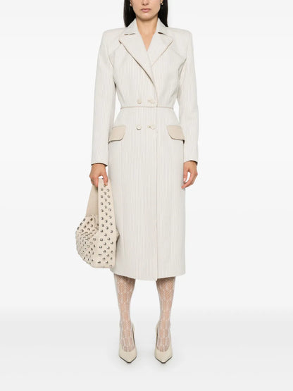 Pinstriped Trench Coat