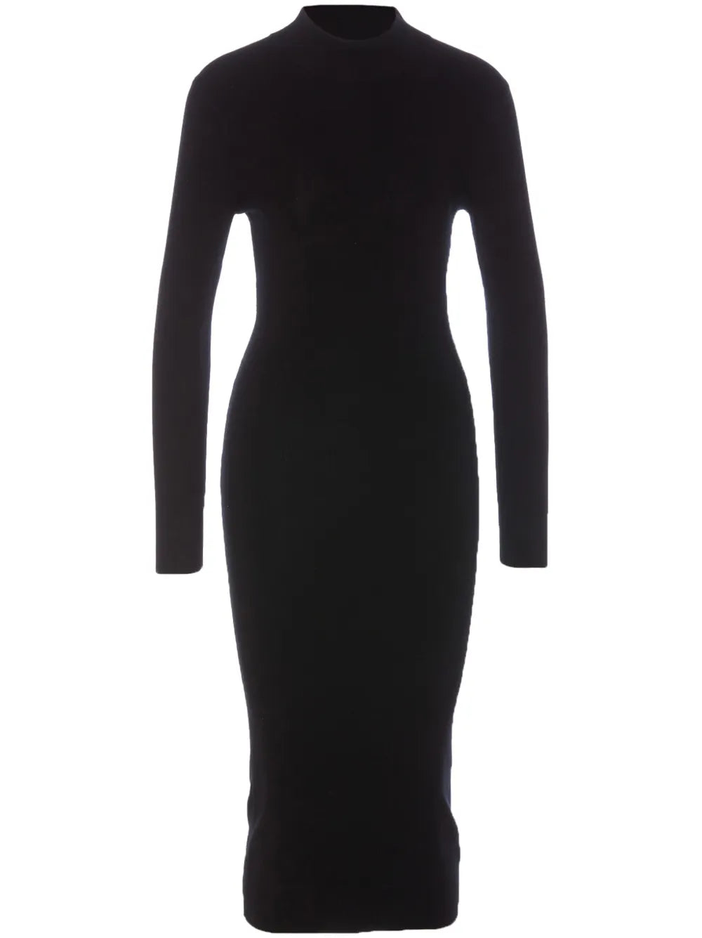 Mock-Neck Midi Dress