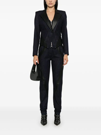 Leather-Inserts Blazer