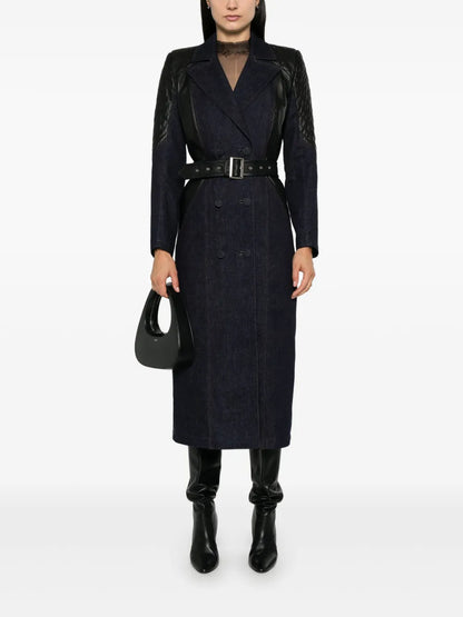 Leather-Inserts Trench Cot