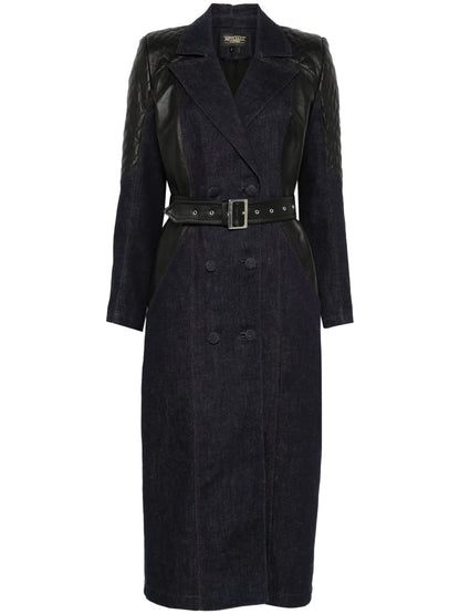 Leather-Inserts Trench Cot