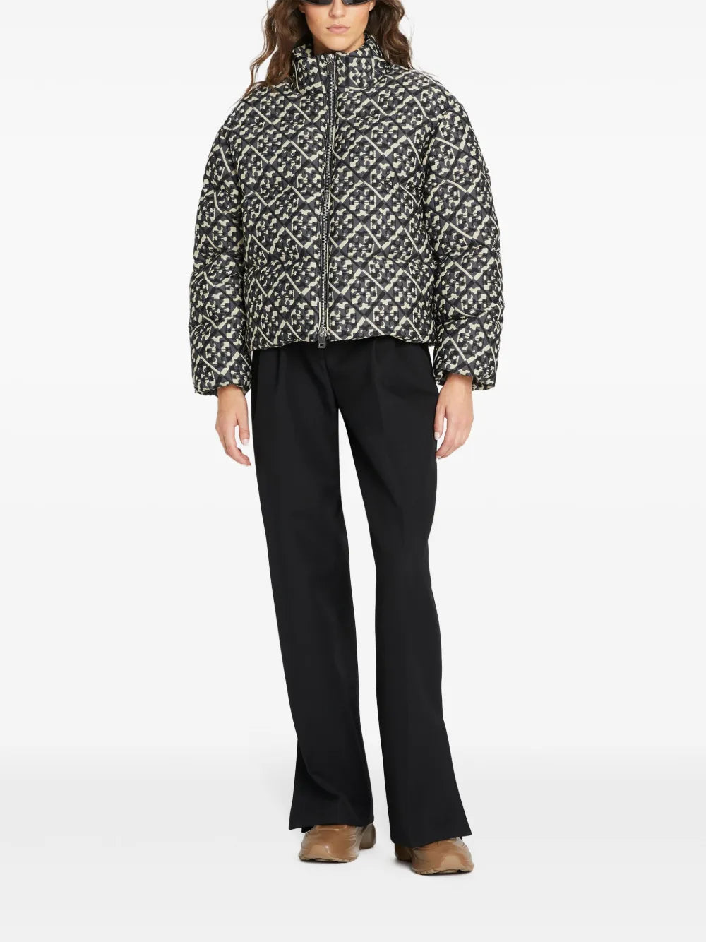 Monogram-Pattern Down Jacket