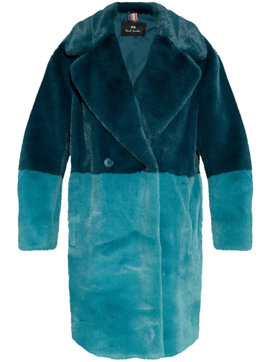 Faux-Fur Double-Breasted Coat