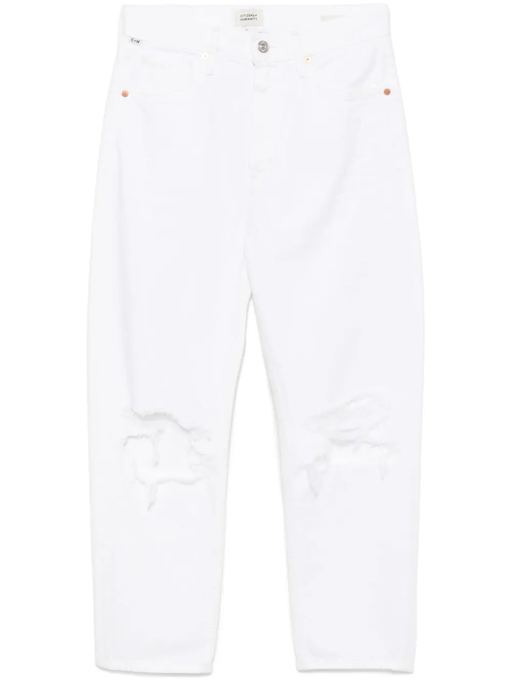 Distressed Straight-Leg Jeans