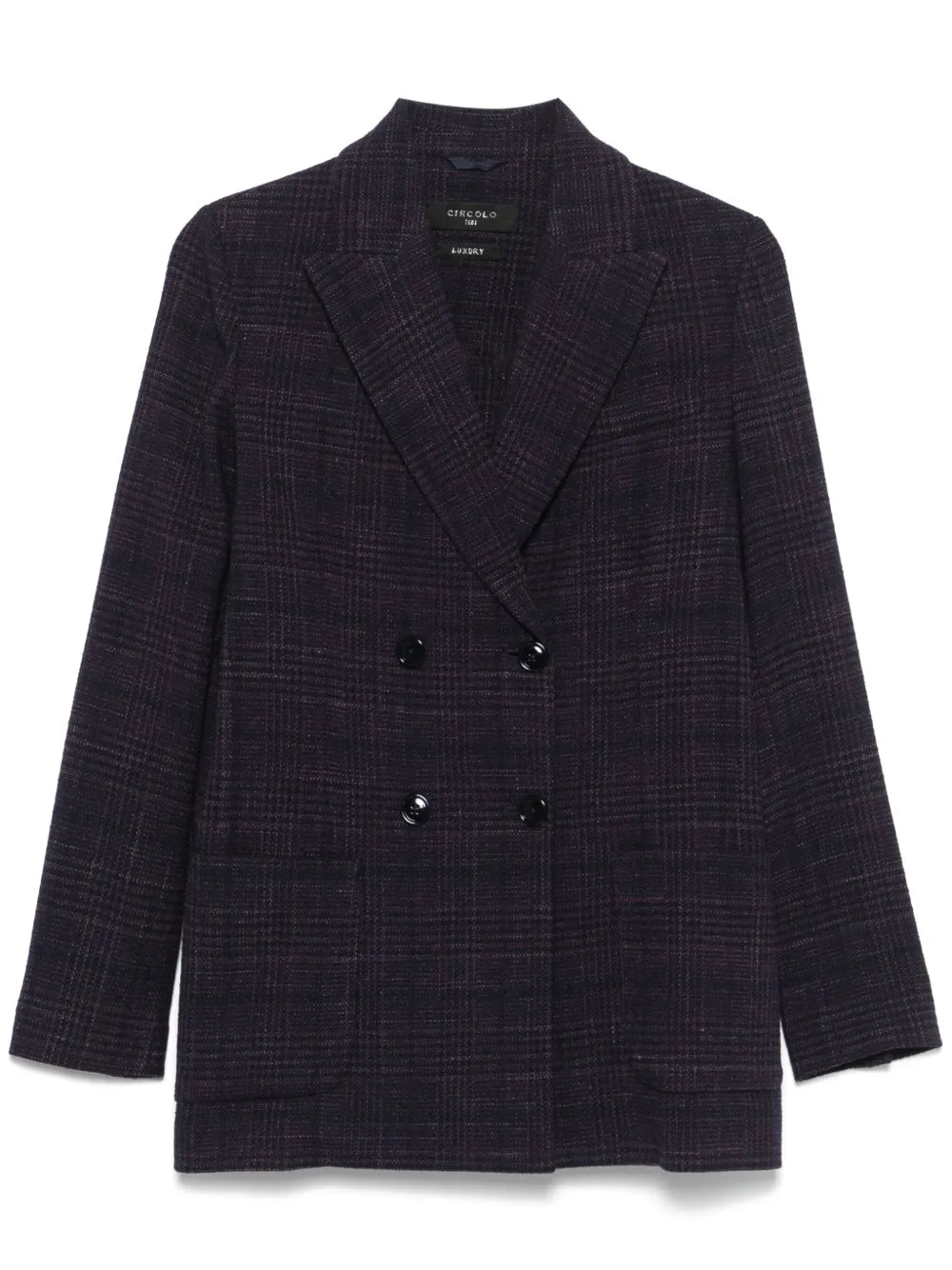 Check Double-Breasted Blazer