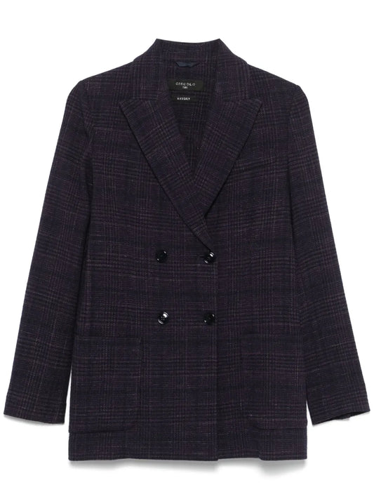 Check Double-Breasted Blazer