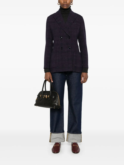 Check Double-Breasted Blazer