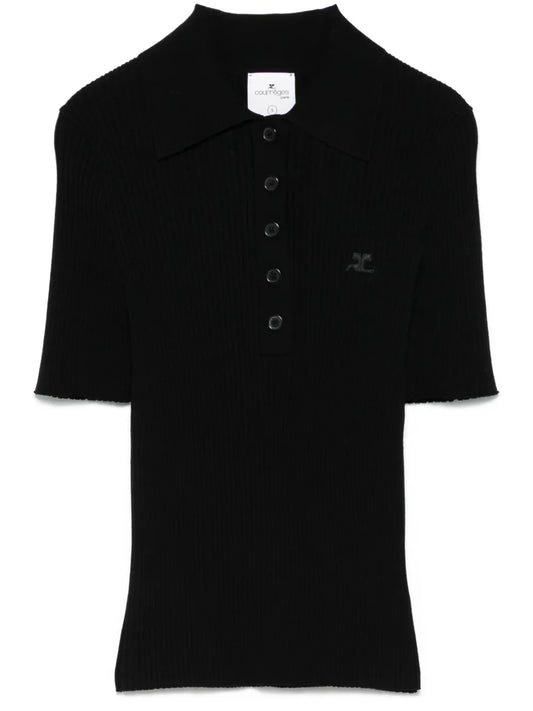 Iconic Ribbed-Knit Polo Shirt