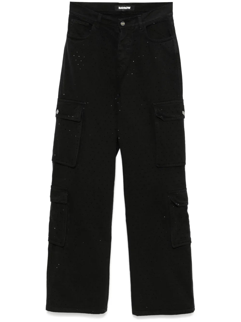 Rhinestone-Embellished Cargo Jeans