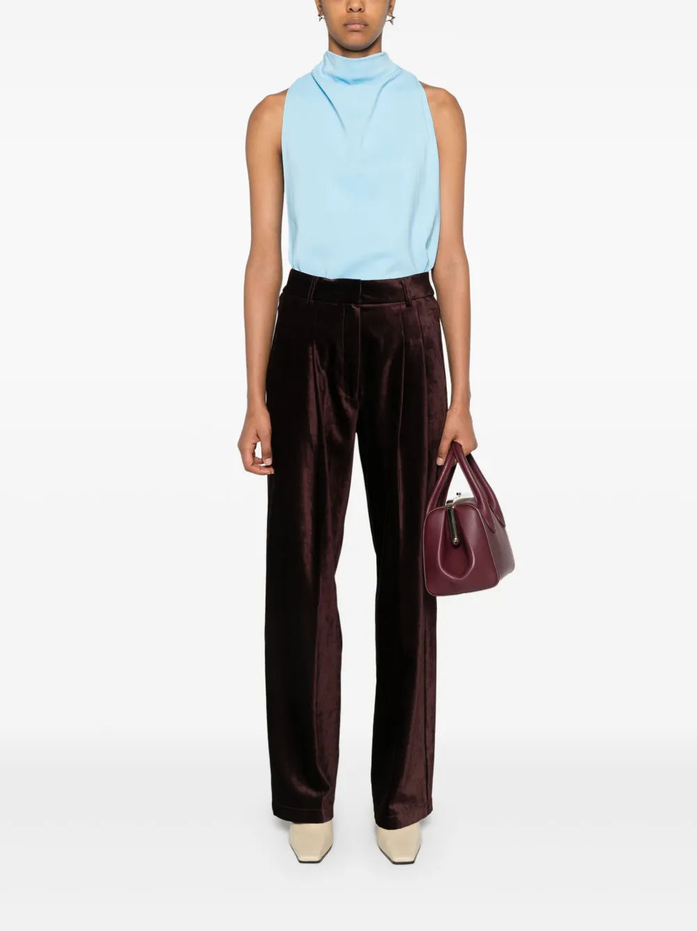 Pleated Velvet Trousers