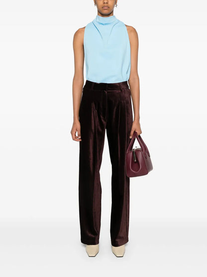 Pleated Velvet Trousers