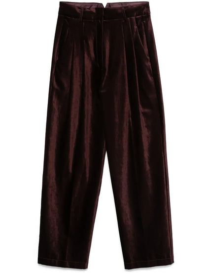 Pleated Velvet Trousers