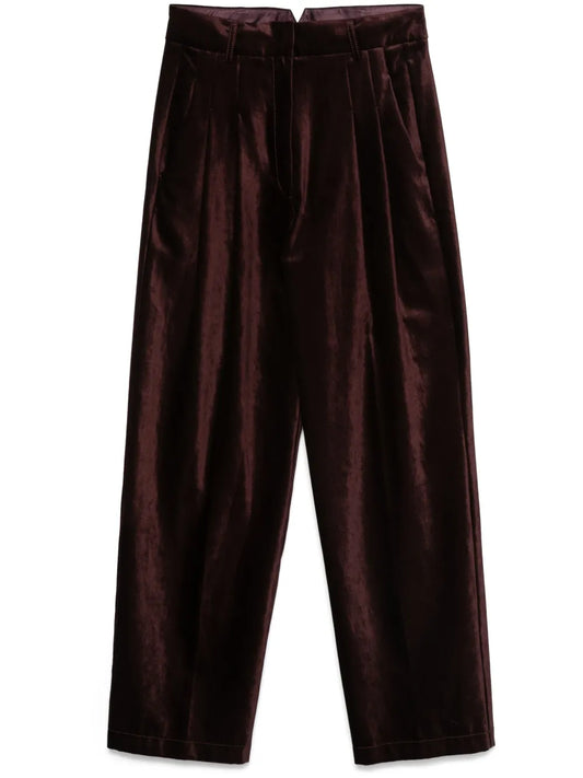 Pleated Velvet Trousers