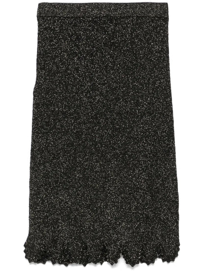 Scallop Knitted Midi Skirt