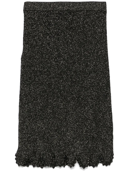 Scallop Knitted Midi Skirt