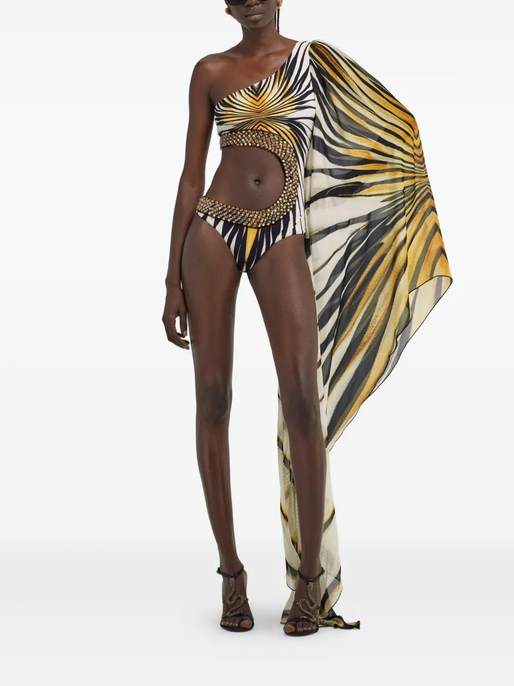 Ray Of Gold-Print Swimsuit