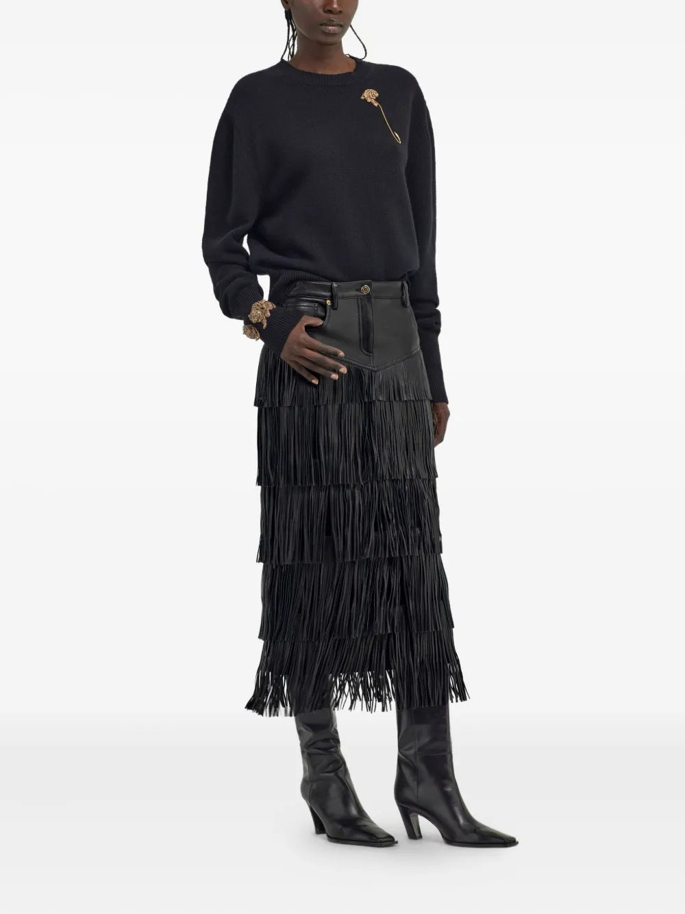 Fringed Midi Skirt