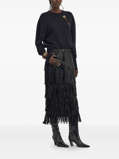 Fringed Midi Skirt