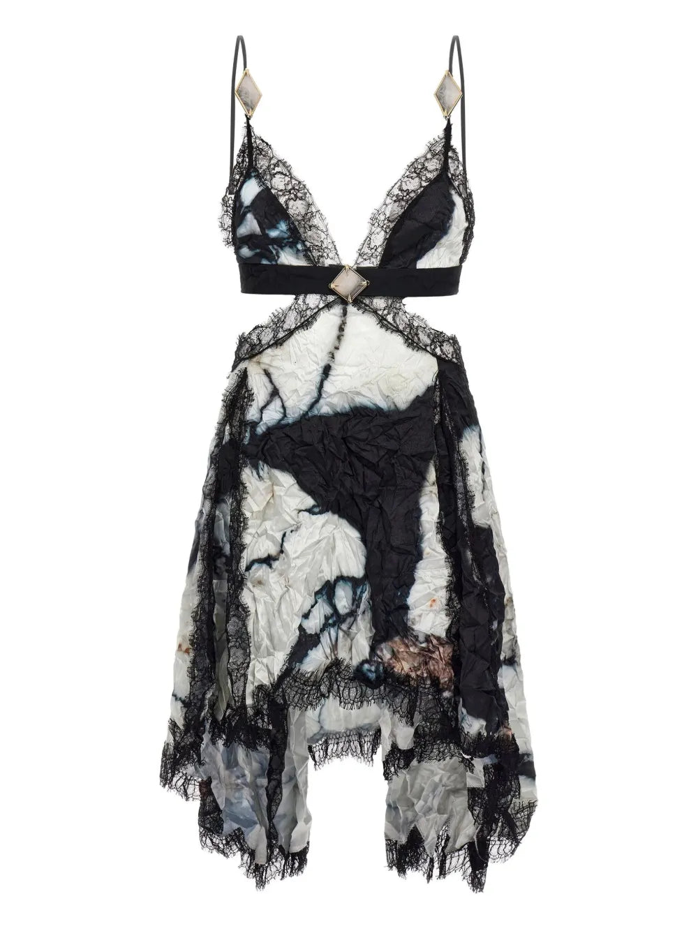 Marbled-Print Mini Dress