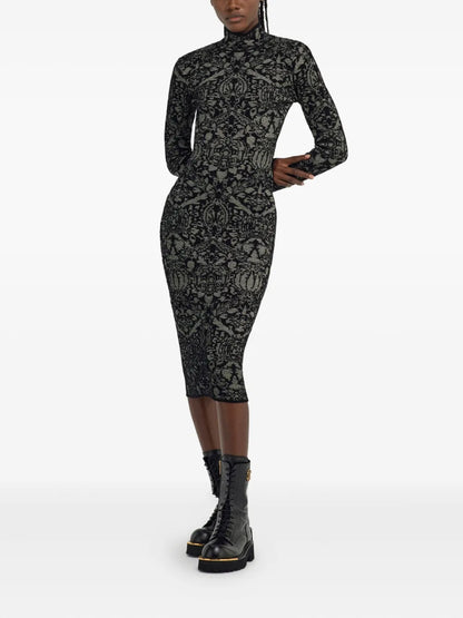 Intarsia-Knit Midi Dress