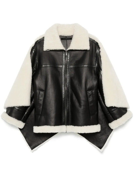 Shearling-Cape Jacket
