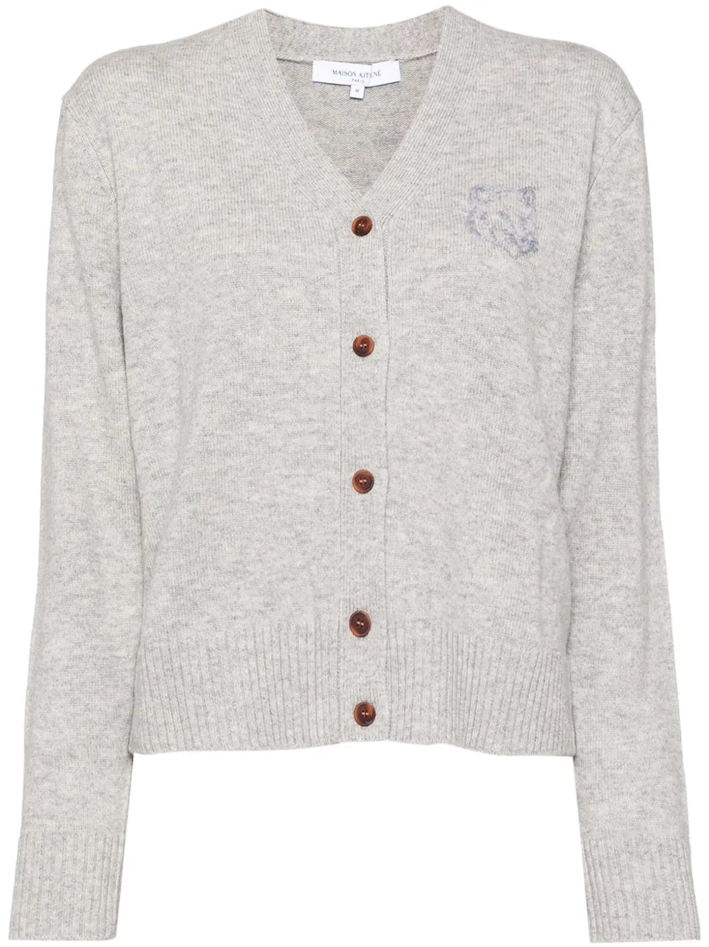 Bold Fox Head Embroidered Cardigan