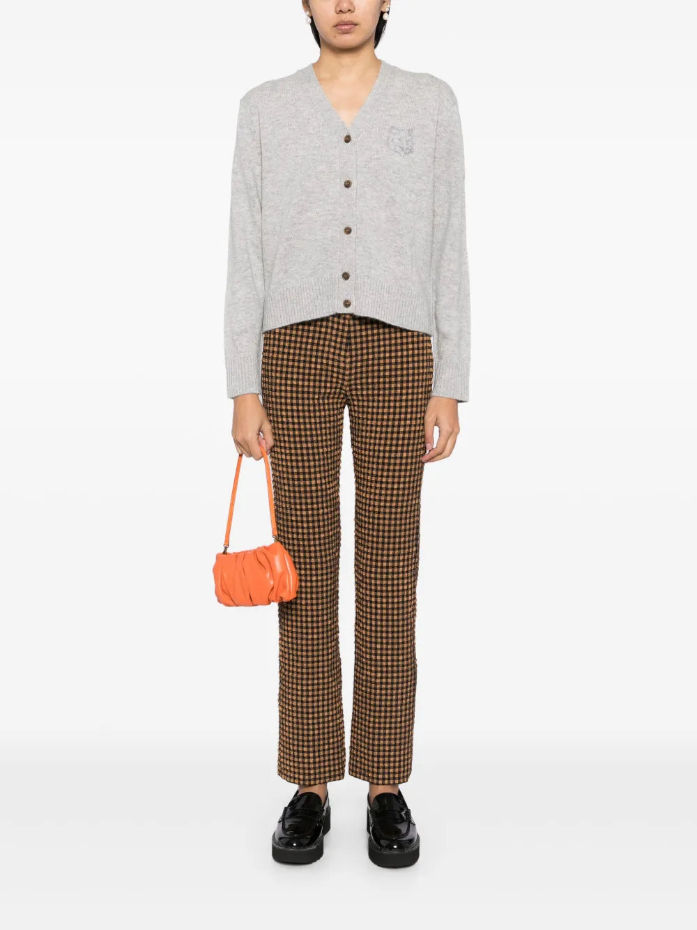 Bold Fox Head Embroidered Cardigan