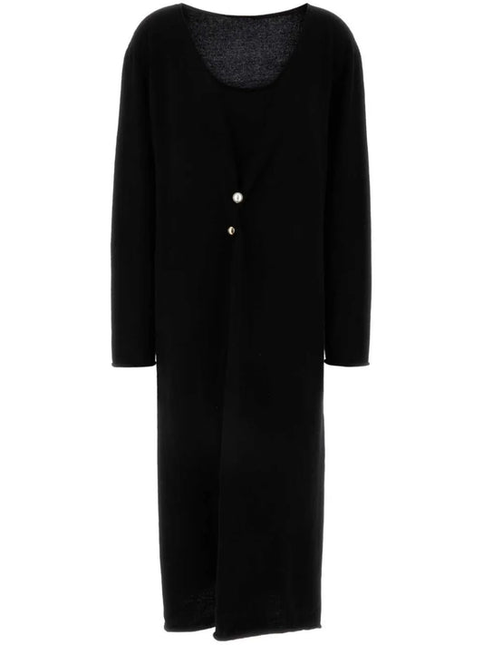 Pearl-Button Detailing Dress