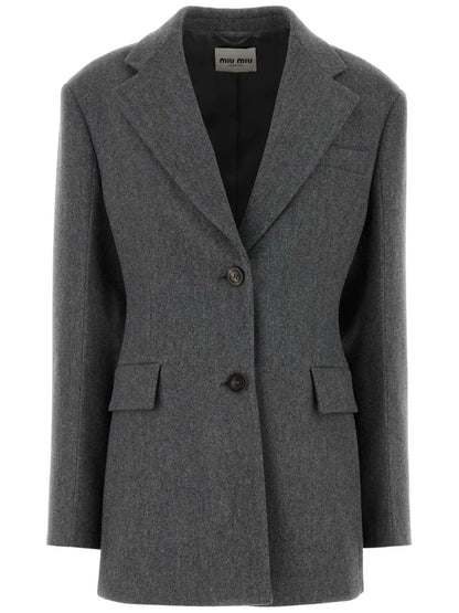 Embossed-Logo Detailing Blazer