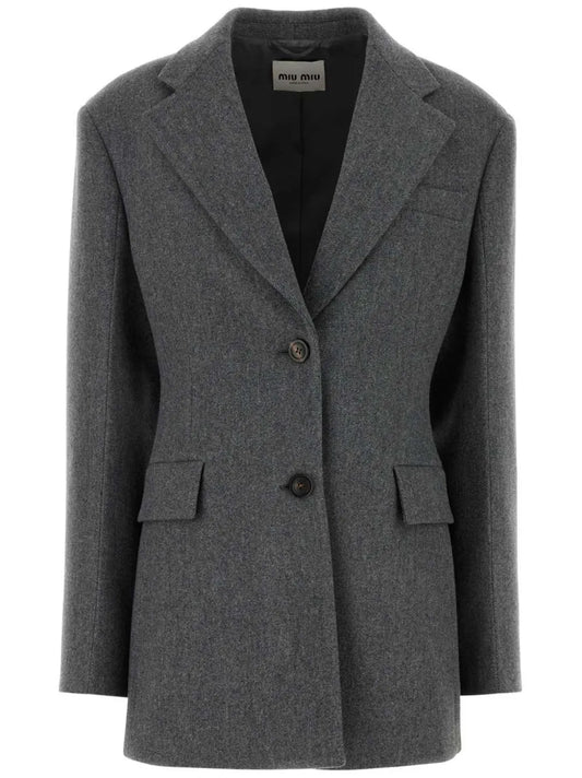 Embossed-Logo Detailing Blazer