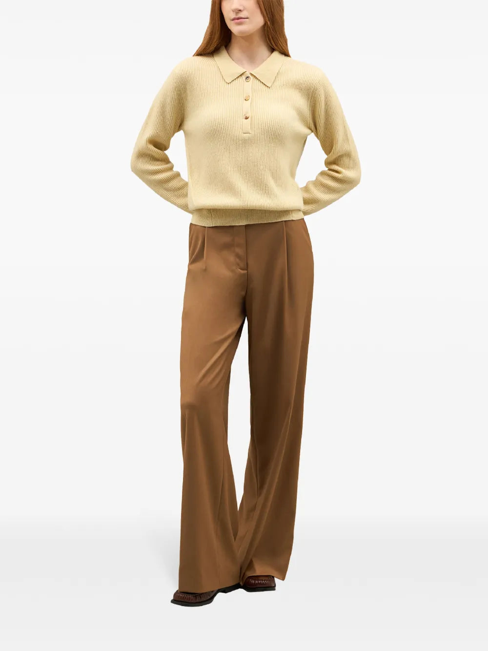 Ribbed Cashmere Polo