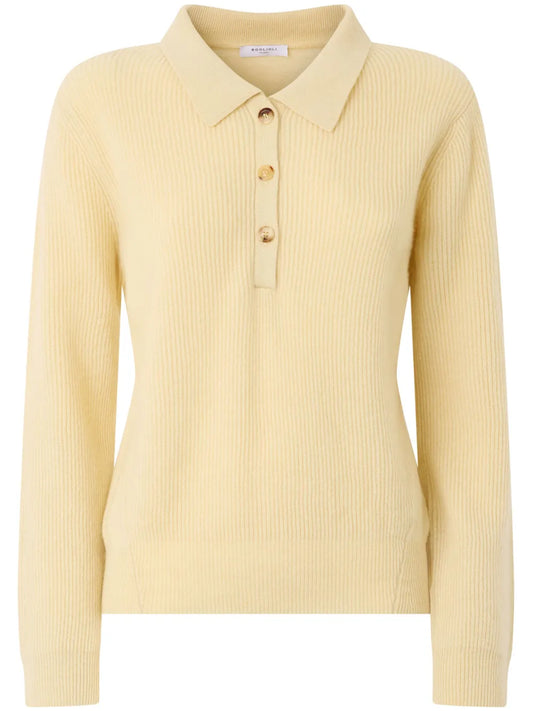 Ribbed Cashmere Polo