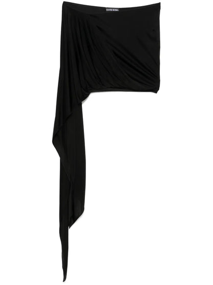 Draped Asymmetric Mini Skirt