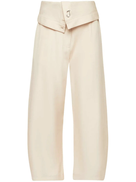 Fold-Over Wide-Leg Trousers