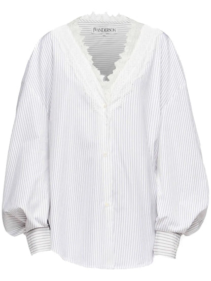 V-Neck Lace-Trim Shirt
