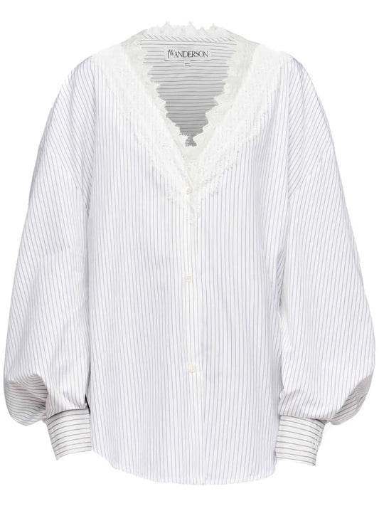 V-Neck Lace-Trim Shirt