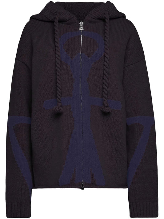 Anchor-Intarsia Hoodie