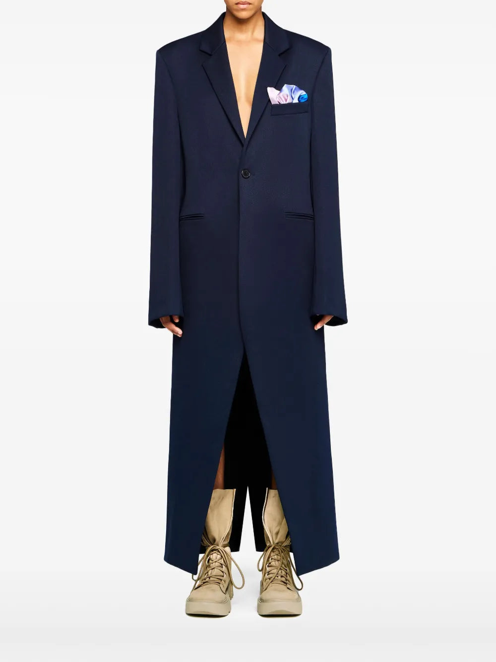 Handkerchieg Detail Long Coat