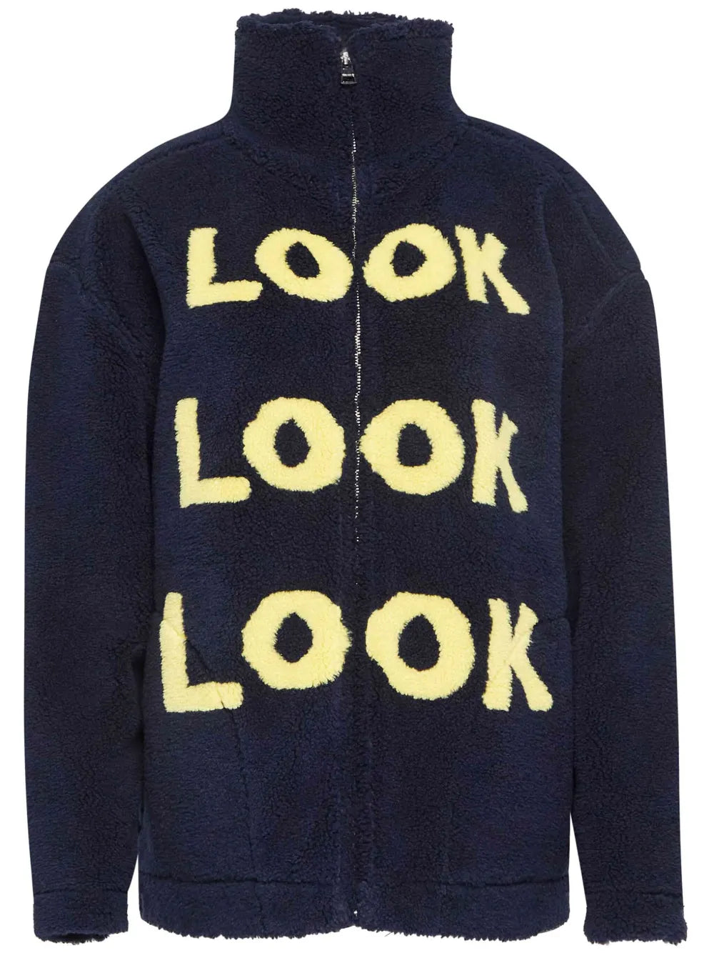 Look-Intarsia Zip-Front Jacket