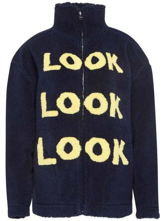 Look-Intarsia Zip-Front Jacket