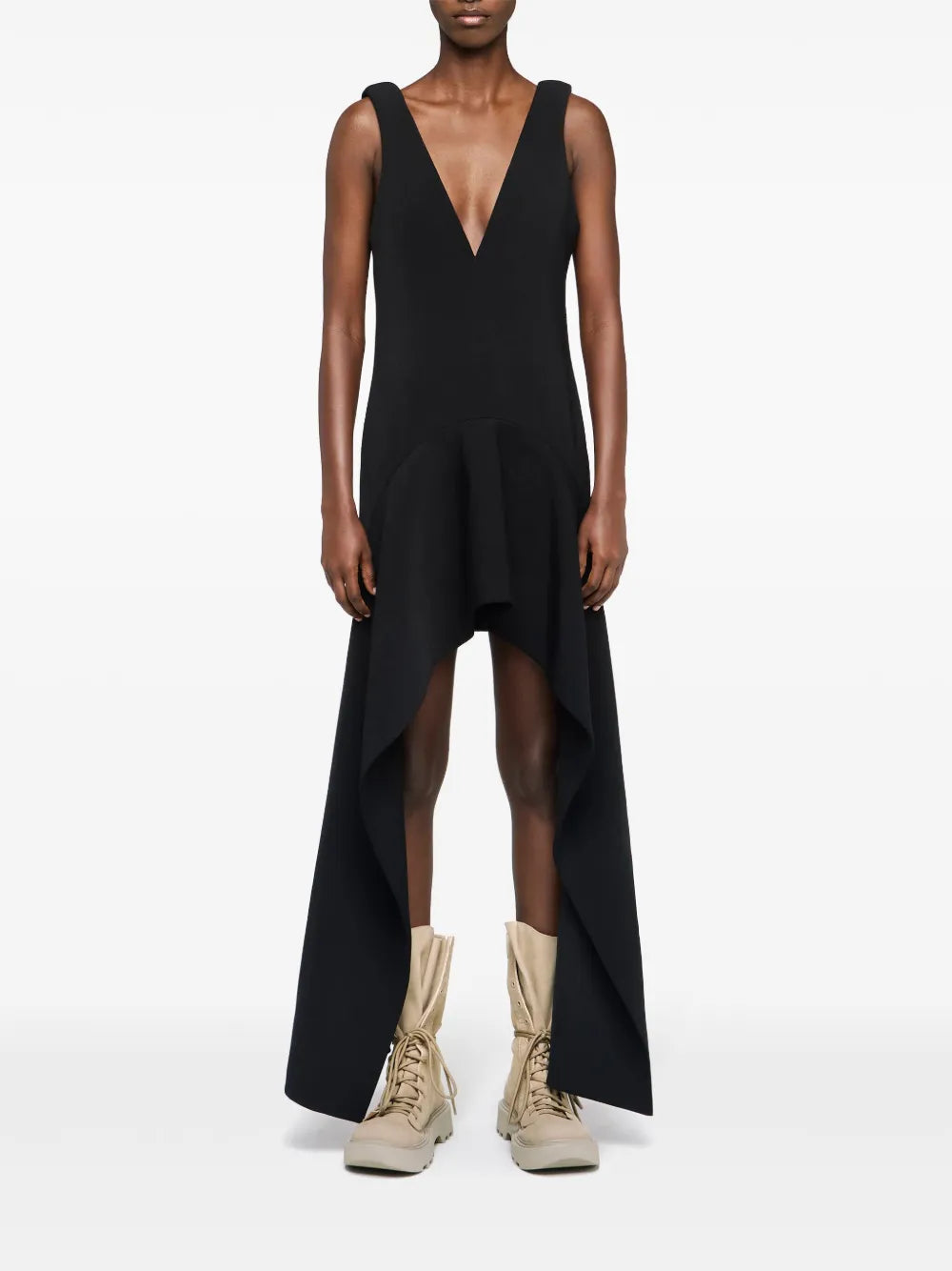 V-Neck Draped Mini Dress